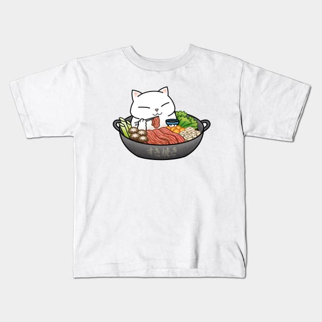 Chubby Cat Sukiyaki Kids T-Shirt by Takeda_Art